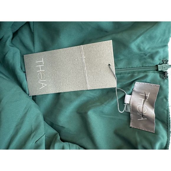 Theia Dark Green Textured Midi Dress - Picture 11 of 11